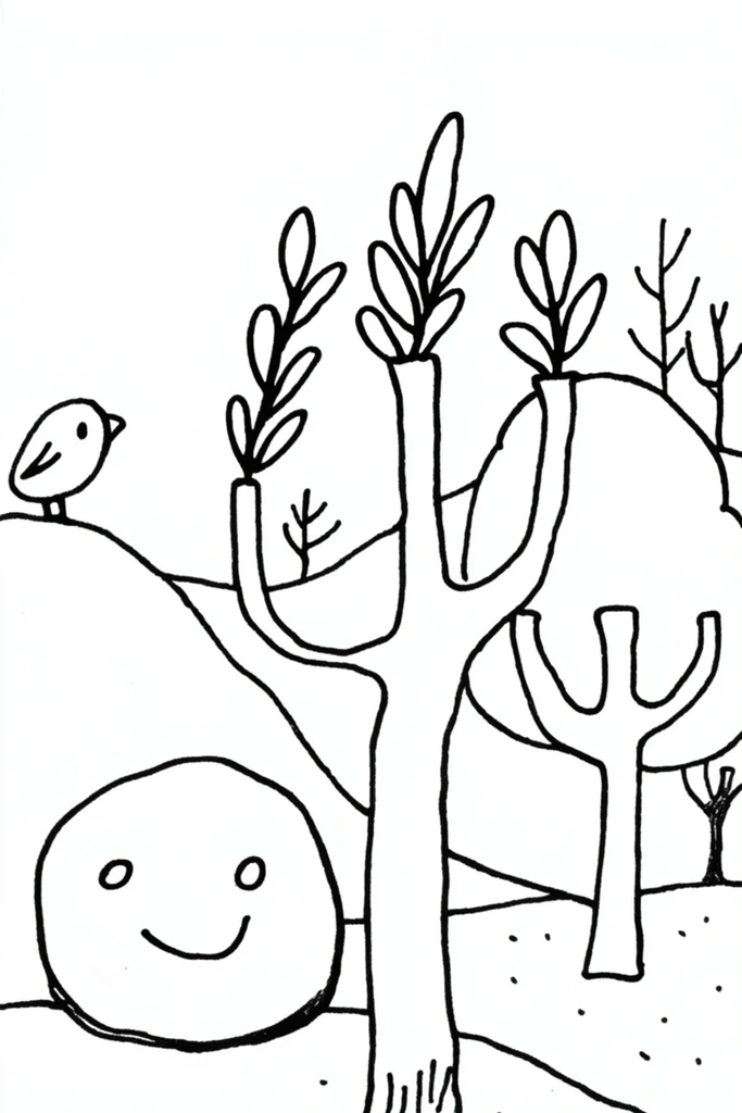 Playful Minimalist Ink style AI image example 2