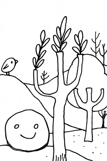 Playful Minimalist Ink style AI image example 2