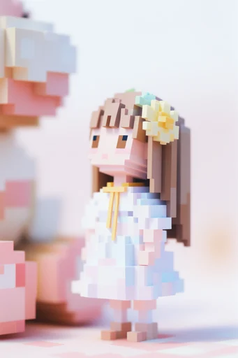 Cozy Pastel Voxel style reference image — soft volumetric lighting
