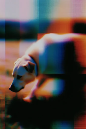 Analog Glitch Synthesis style reference image — motion blur distortion