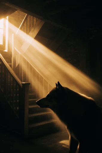 Cinematic Volumetric Chiaroscuro style reference image — crepuscular rays
