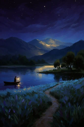 Luminous Cosmic Nocturnes style reference image — nocturnal surrealism