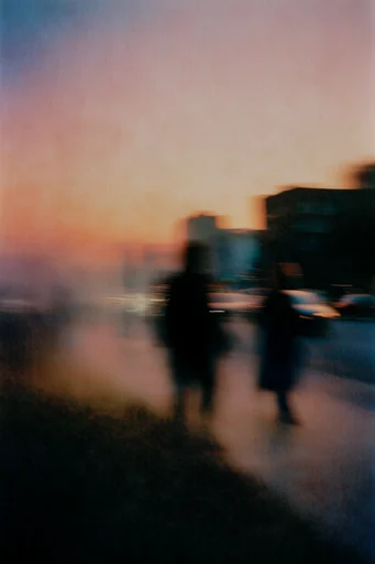 Ethereal Nostalgic Haze style reference image — heavy film grain