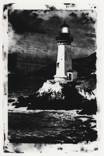 Gritty Monochromatic Noir style reference image — ink splatters