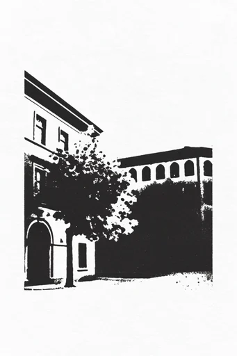 Monochrome Stipple Noir style reference image — high-contrast black and white