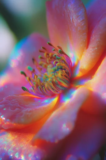 Luminescent Macro Biometrics style reference image — neon chromatic aberration