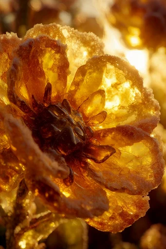 Luminous Amber Transcendence style reference image — molten organic surfaces