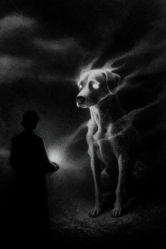 Nocturnal Stipple Noir style reference image — grainy tactile