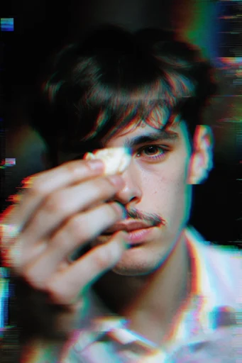 Chromatic Glitch Etherea style reference image — high-contrast dark aesthetic