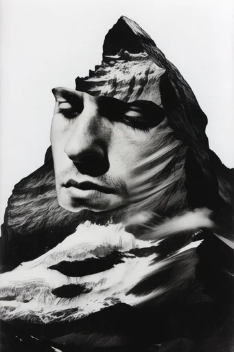 Monochrome Surrealist Realism style reference image — hyper-realistic graphite drawing