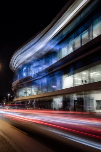 Kinetic Noir Nocturne style reference image — dynamic light streaks