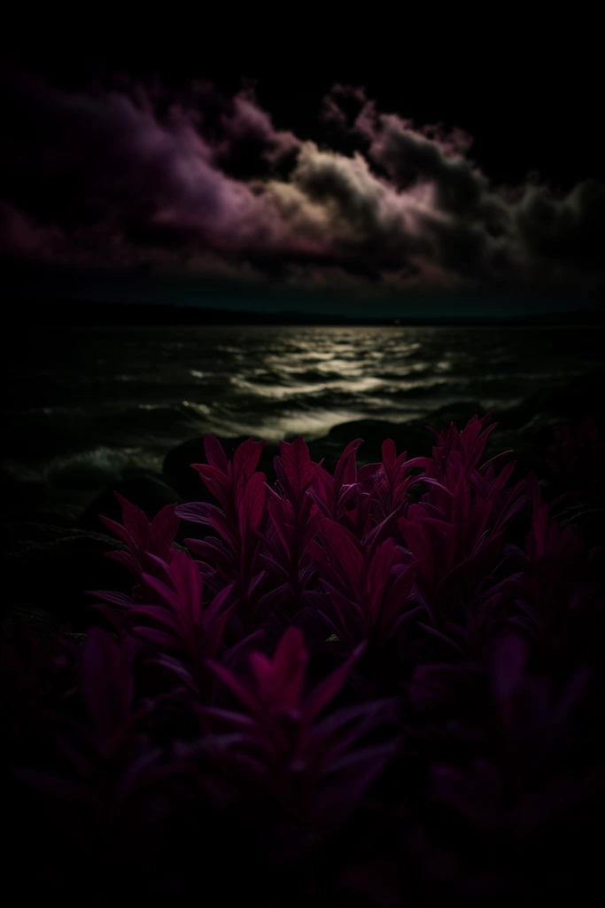 Nocturnal Botanical Chiaroscuro style AI image example 2
