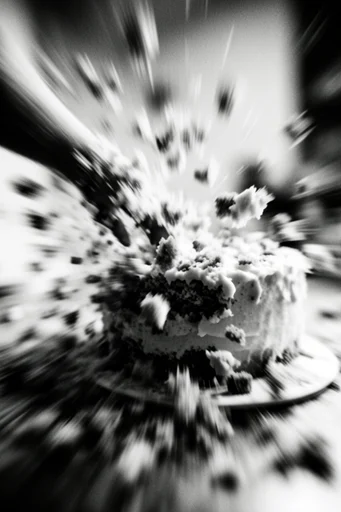 Monochrome Kinetic Vertigo style reference image — intentional motion blur