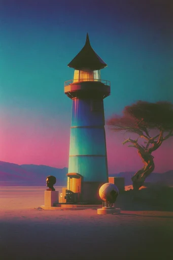 Ethereal Neon Twilight style reference image — analog film grain