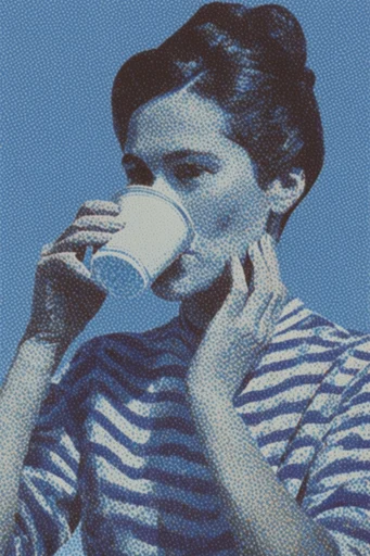 Dithered Noir Alpine moodboard — generate AI images in this style