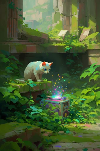 Vibrant Solar Wilderness style reference image — painterly textures