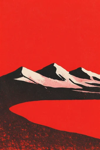 Crimson Noir Graphic style reference image — high-contrast graphic illustration