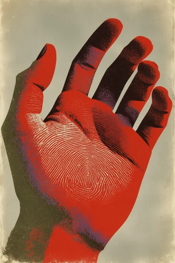 Graphic Retro Surrealism style reference image — woodcut engraving texture
