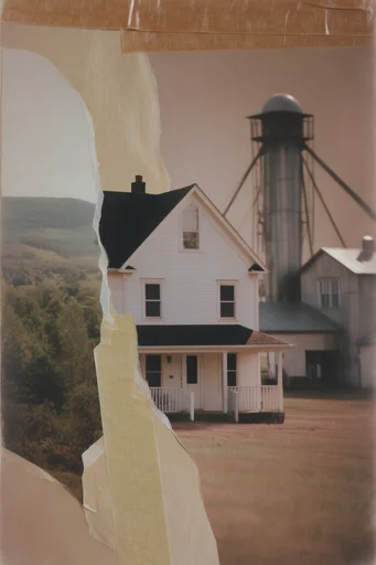 Tactile Surrealist Collage style reference image — vintage film grain