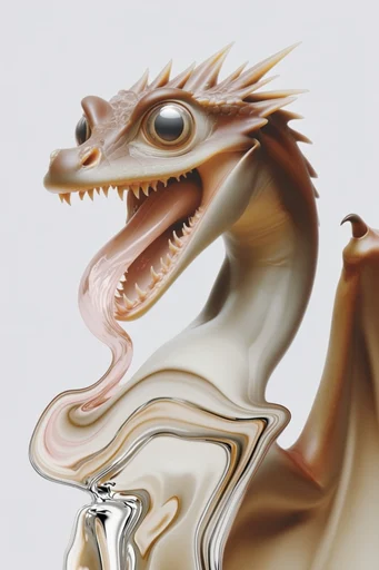 Glossy Surreal Fluidity style reference image — surreal digital render