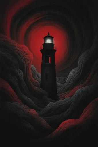 Crimson Noir Surrealism style reference image — atmospheric chiaroscuro