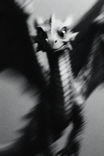 Monochrome Surrealist Noir style reference image — geometric fragmentation