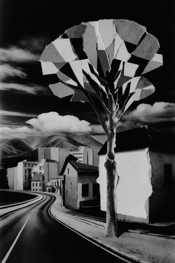 Monochromatic Surrealist Noir style reference image — monochromatic surrealism