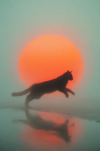Ethereal Crimson Minimalism style reference image — stark silhouettes