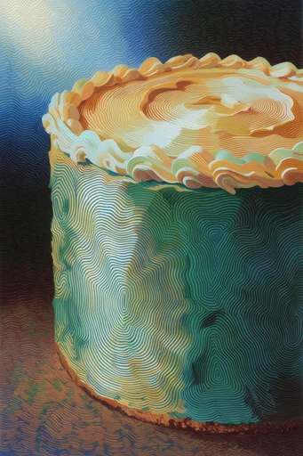 Ethereal Topographic Surrealism style reference image — vintage print grain