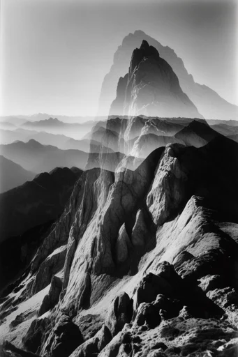 Monochrome Surrealist Duality style reference image — ethereal textures