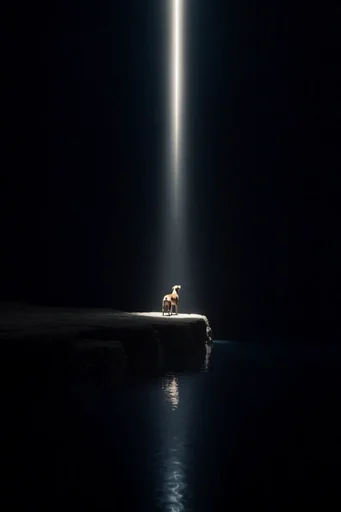 Minimalist Abyssal Neon style reference image — cinematic scale