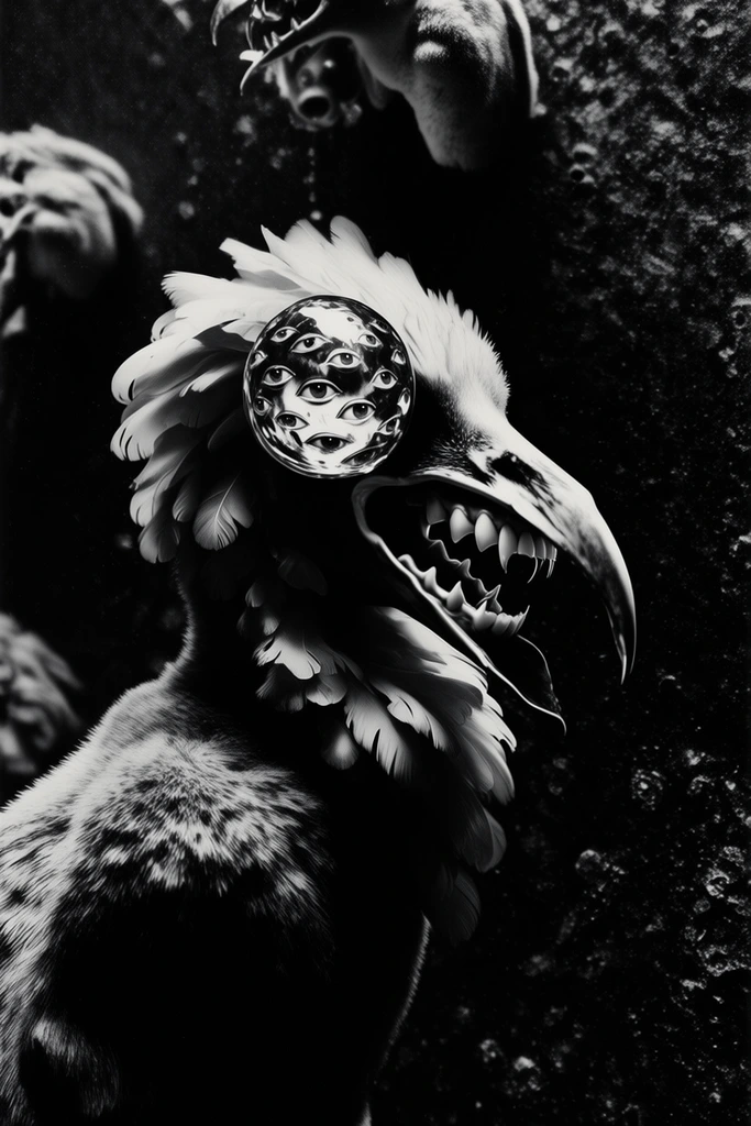 Obsidian Surrealist Noir style AI image example 3