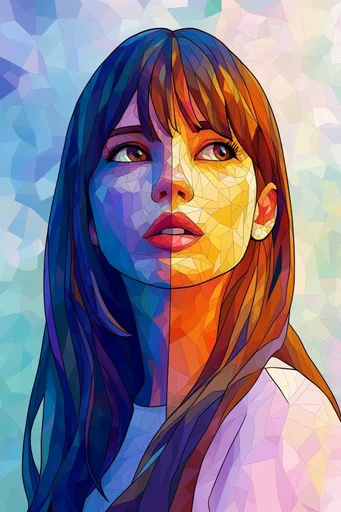 Structural Geometric Cubism style reference image — interlocking polygon shapes