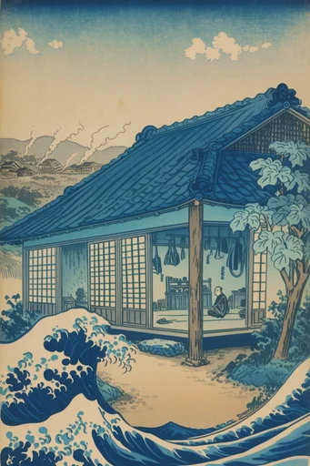 Vintage Japanese Naturalism style AI image example 4
