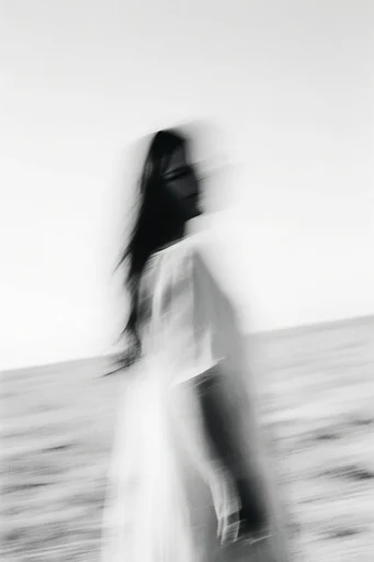 Spectral Kinetic Monochrome style reference image — shutter drag