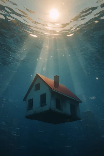 Submerged Cinematic Surrealism style AI image example 4
