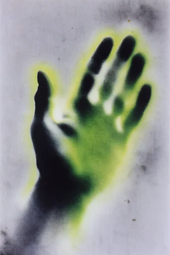 Luminescent Spectral Noir style reference image — fine grain paper texture