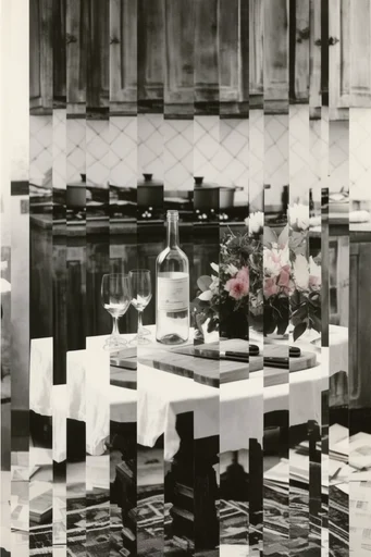 Monochrome Glitch Fragmentation style reference image — monochrome glitch art