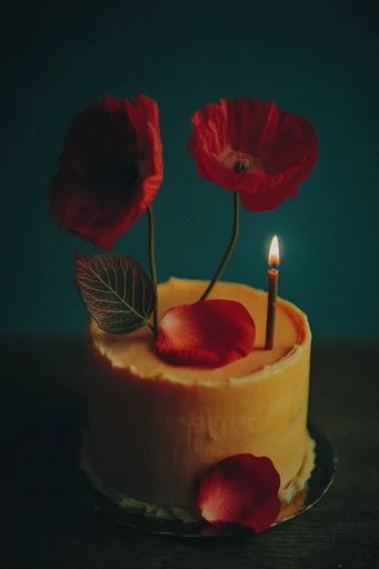 Saturated Analog Noir style reference image — analog botanical portrait