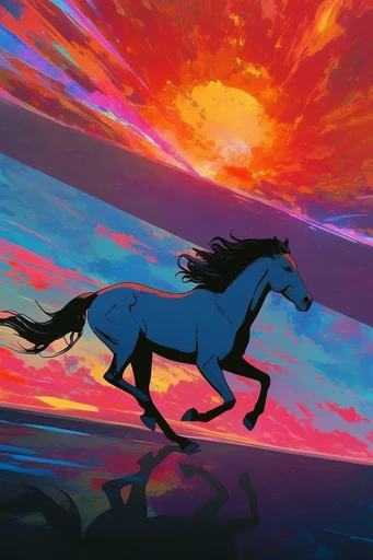 Prismatic Anime Apocalypse style AI image example 3