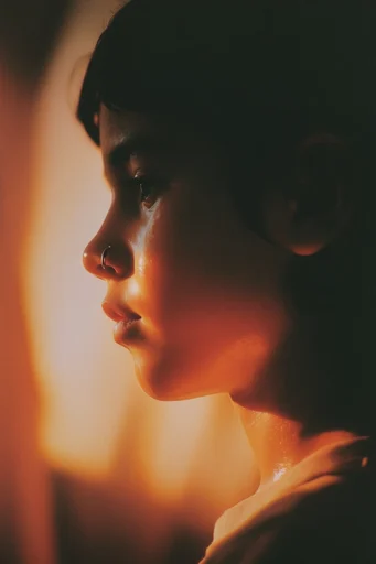 Luminous Amber Silhouette style reference image — dreamy motion blur