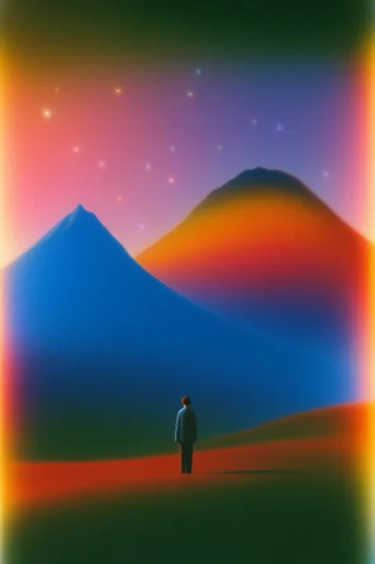 Ethereal Grain Dreamscapes style reference image — airbrush grain texture