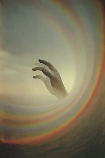 Nostalgic Spectral Surrealism style reference image — vintage film grain