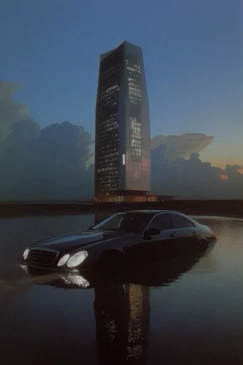 Nocturnal Liminal Surrealism style reference image — liminal space