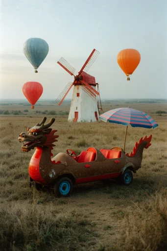 Surreal Pastoral Pop style reference image — analog film grain