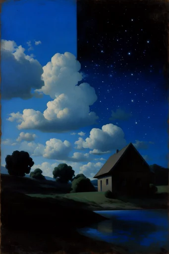 Celestial Surrealist Vision style AI image example 4