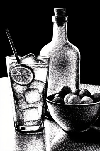 Gritty Halftone Printwork style reference image — high-contrast graphic
