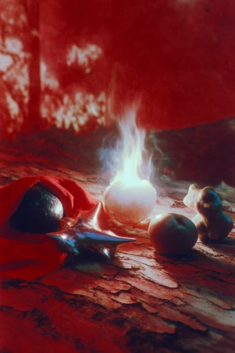 Crimson Astral Surrealism style reference image — bioluminescent glow