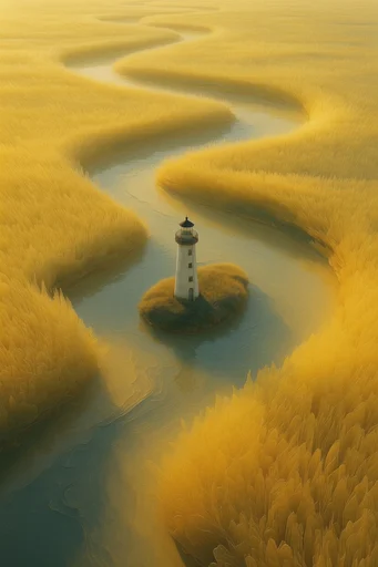 Luminous Velvet Landscapes style reference image — monochromatic gold and moss