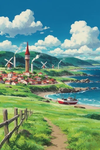 Nostalgic Ghibli Summer style AI image example 2